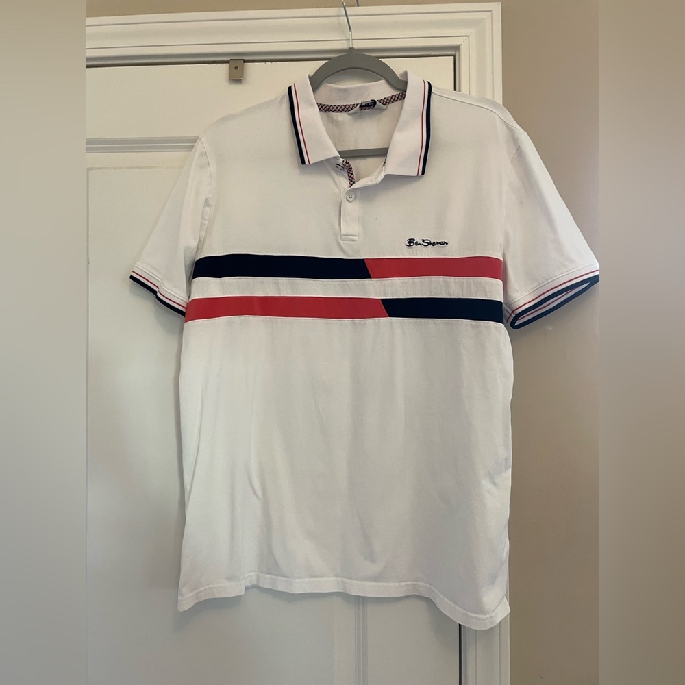 Ben Sherman Polo Shirt with Red and Navy Stripes